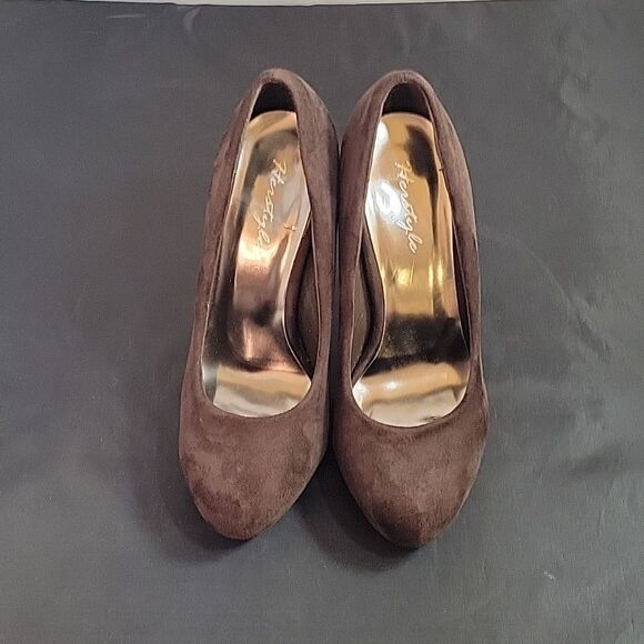 HERSTYLE SUEDE ROUND TOE HIGH HEEL STILETTOS PUMP SHOE - Picture 2 of 14